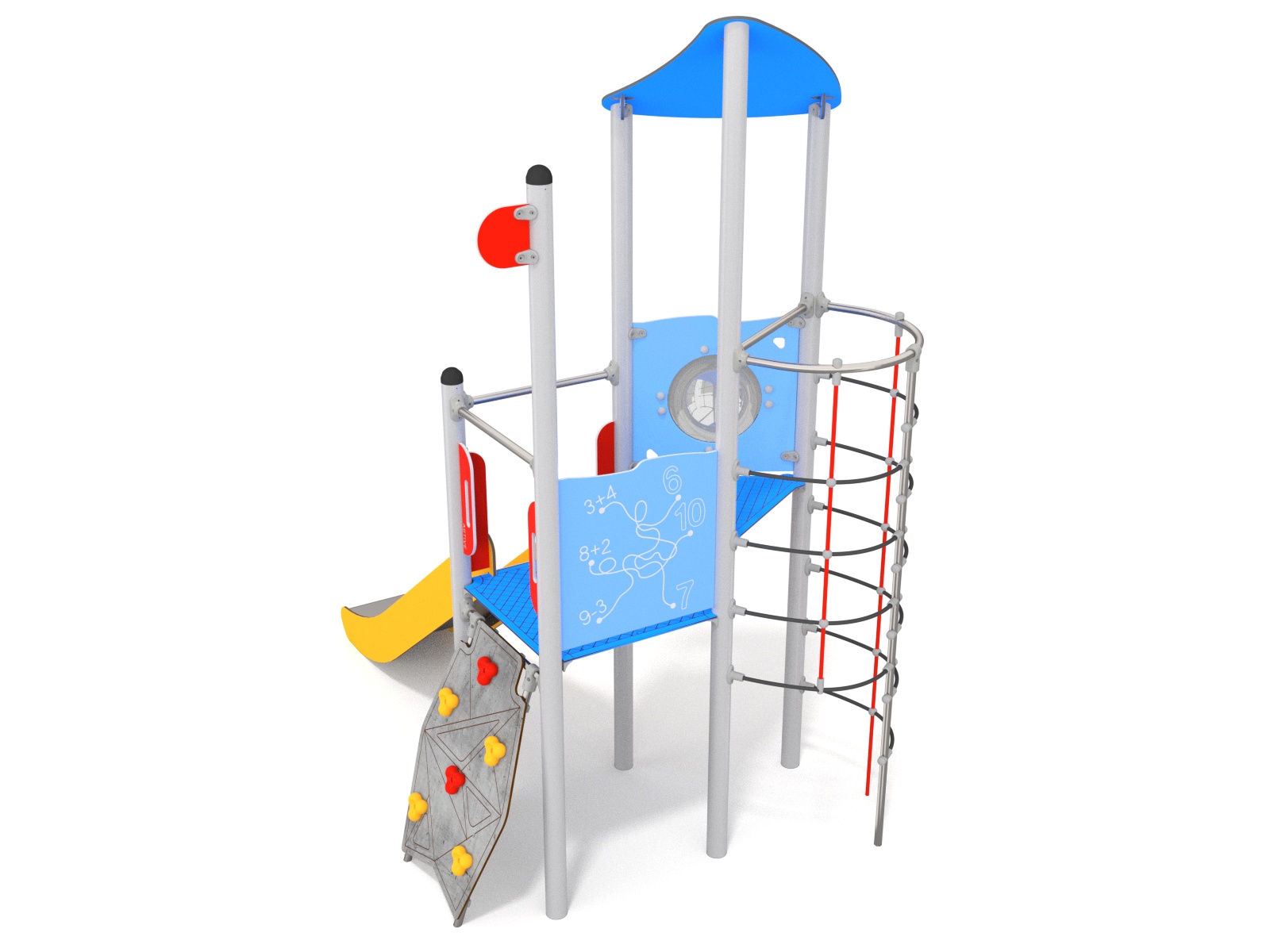 wieża ze ślizgiem i linarium na plac zabaw
